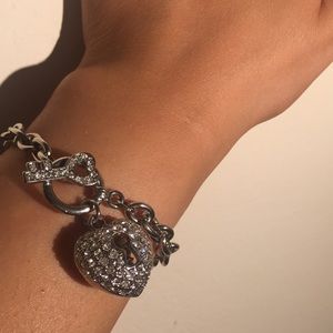 "KEY TO MY HEART" CZ HEART CHARM BRACELET